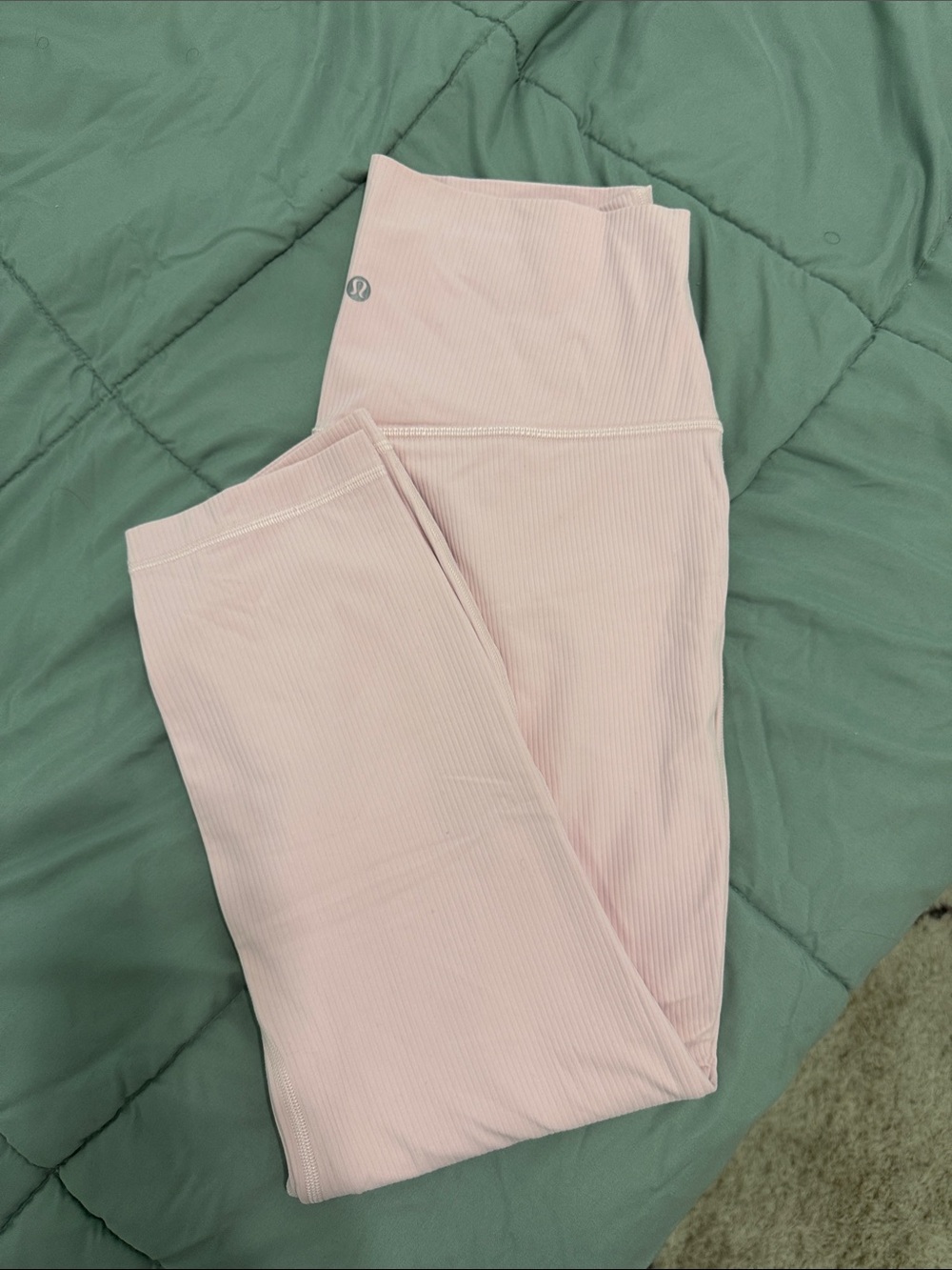 lululemon athletica Kids Ribbed High-Rise Leggings - Pale Pink